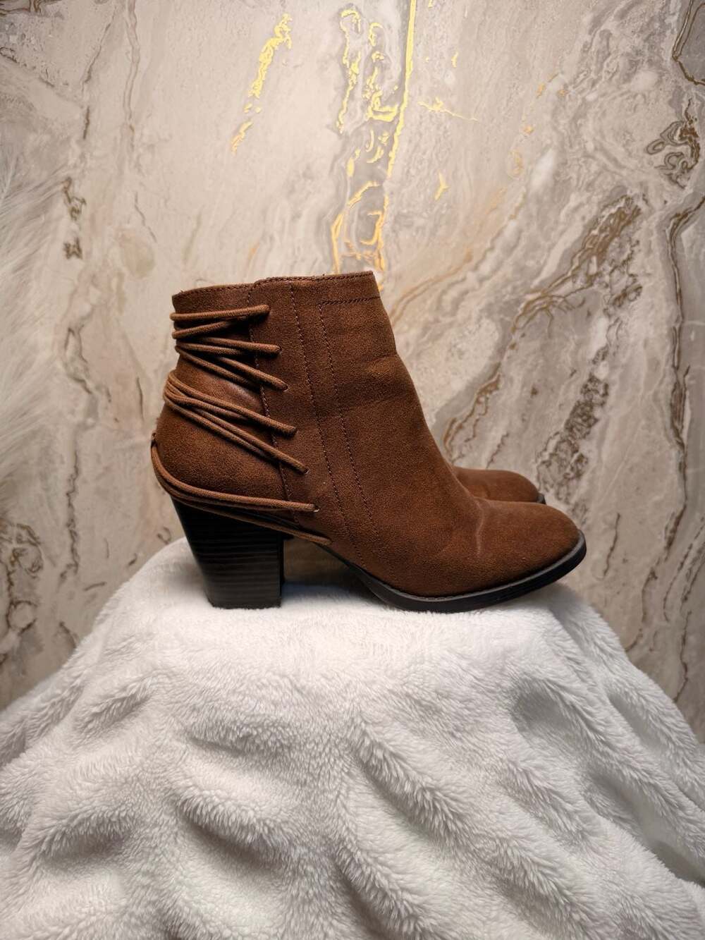 Madden Girl Dutton Brown Suede Ankle Booties
